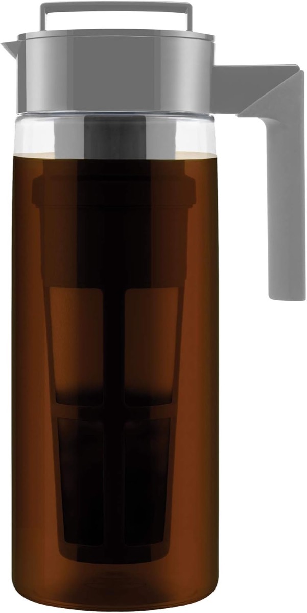 Takeya Patented Deluxe 2-quart cold brew coffee maker, BPA-free Tritan pitcher with airtight leakproof lid and silicone grip handle