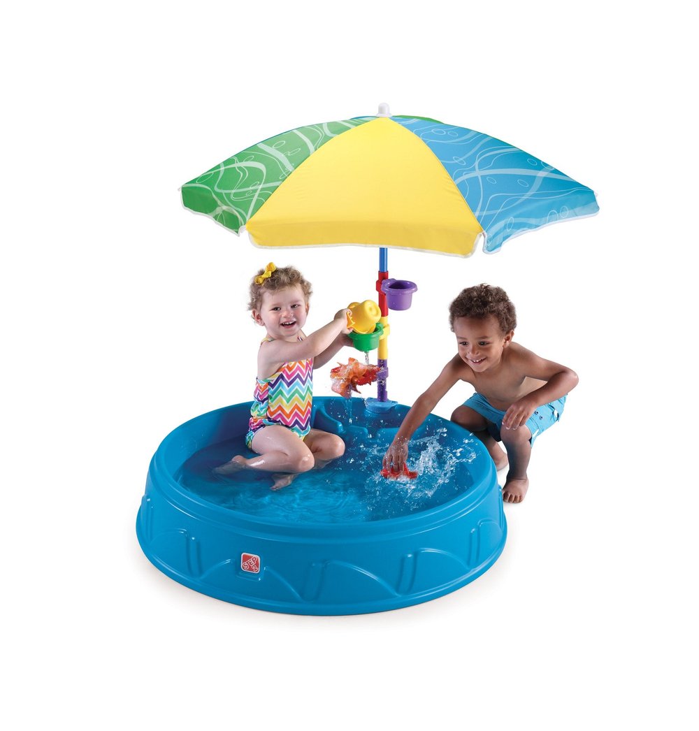Step2 Play and Shade kiddie pool with adjustable sun umbrella for toddlers