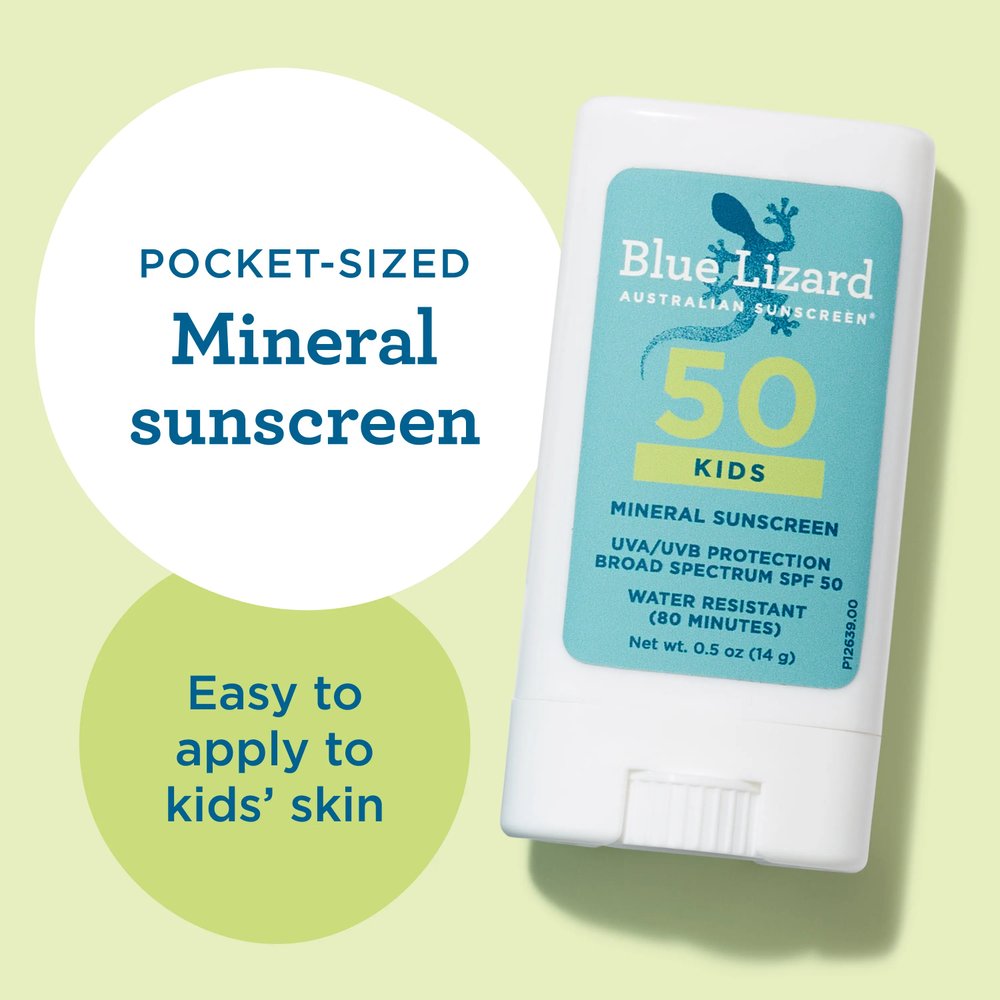 Blue Lizard Kids 100 percent mineral sunscreen stick with 20 percent zinc oxide