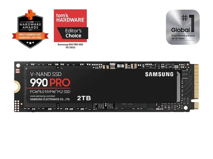 Samsung 990 Pro 2TB single-sided M.2 NVMe SSD for an external enclosure
