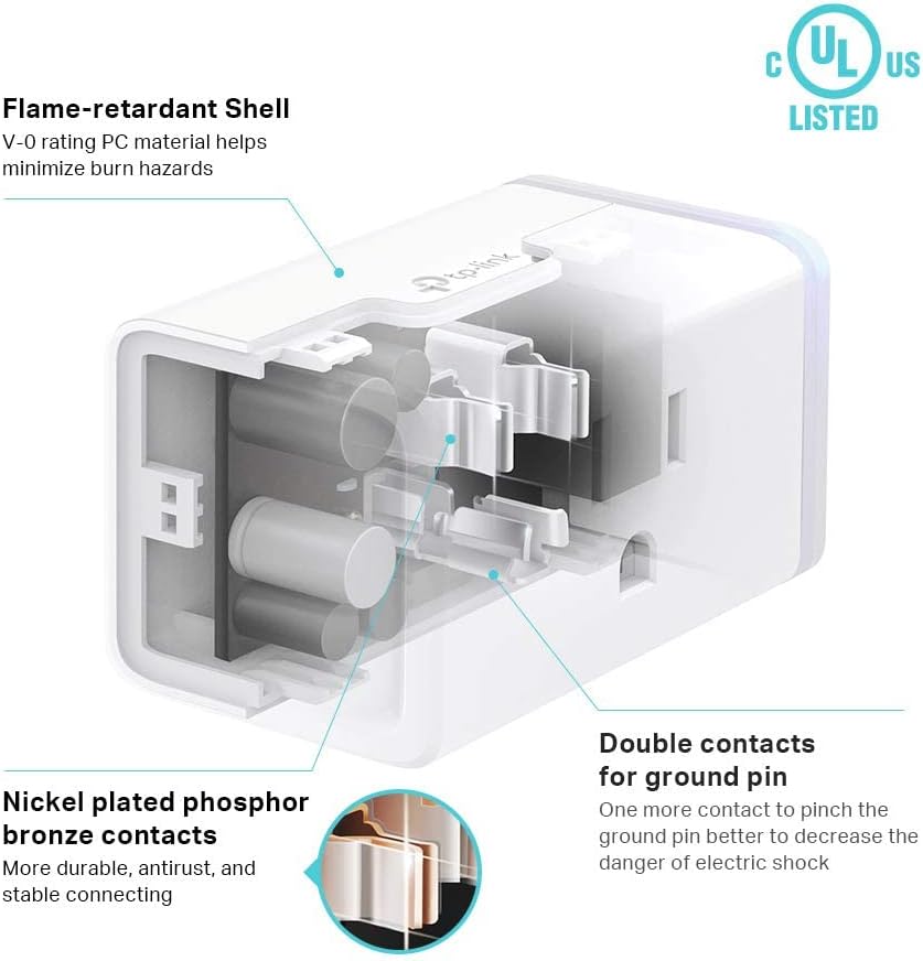 Kasa Smart Plug Mini HS103P4 four-pack with white compact plug bodies