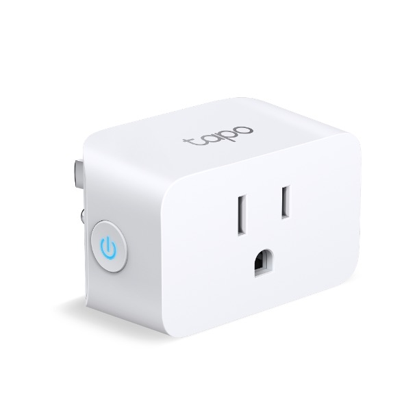 TP-Link Tapo P125M Matter smart plug with compact white body and Matter logo on the side