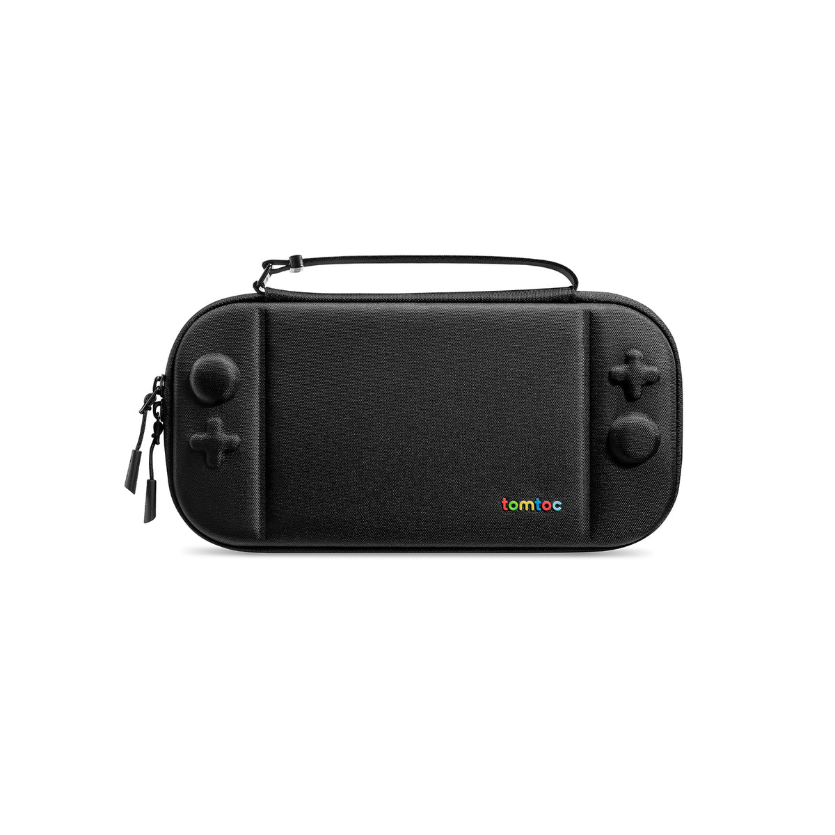 tomtoc Slim Carrying Case for Nintendo Switch 2 in dark gray with hard shell and 12 game card slots