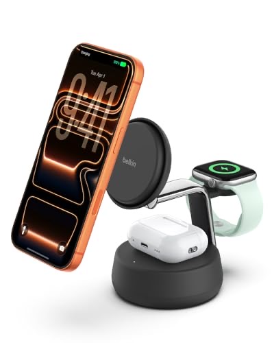 Belkin Qi2.2 25W 3-in-1 magnetic charging station with cooling fan