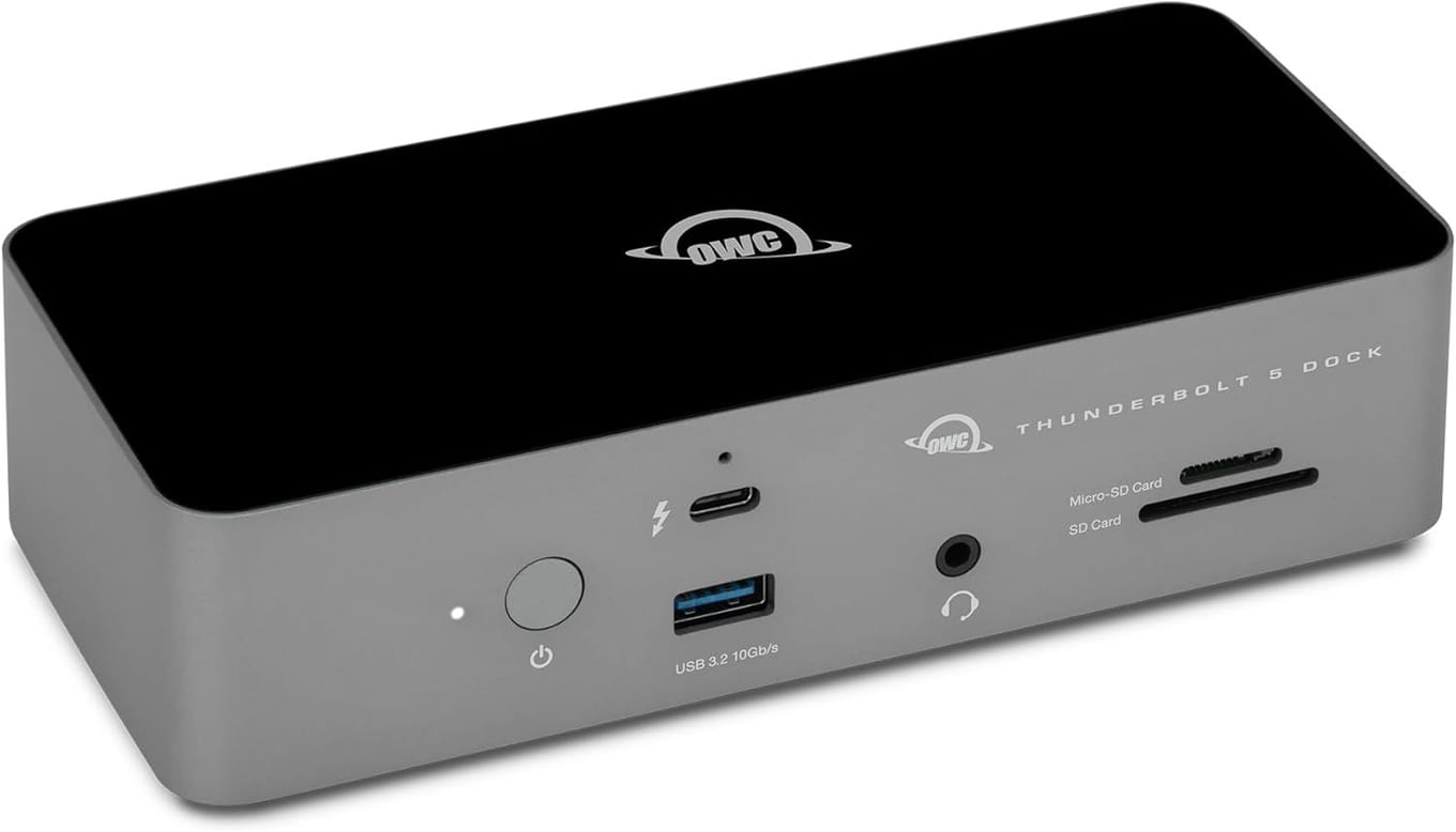 OWC 11-Port Thunderbolt 5 dock with a compact aluminum fanless enclosure