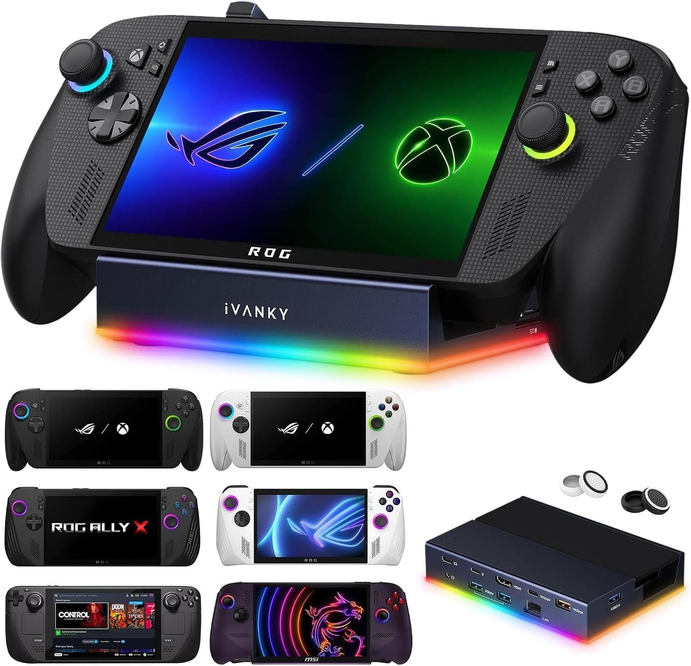 iVANKY 14-in-1 RGB docking station for handhelds including the MSI Claw 8 EX AI+