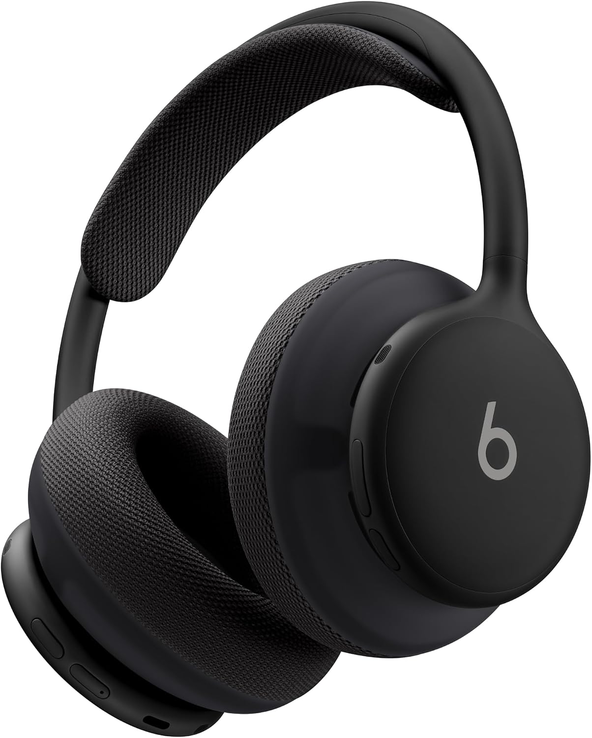 Beats 360 over-ear headphones in black, shown at an angle with the right earcup and its b logo facing the camera