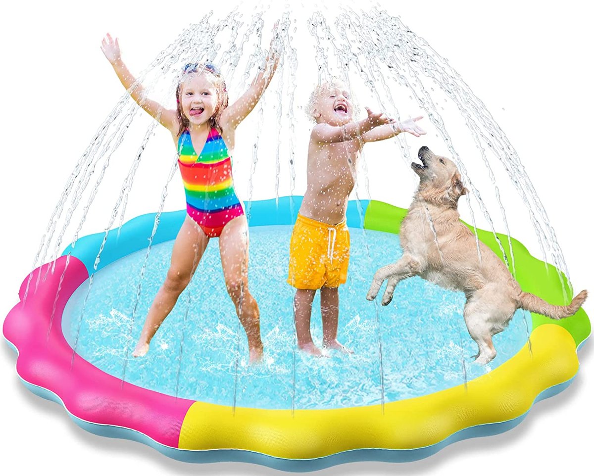 Jasonwell 60 inch splash pad sprinkler mat, the best overall water toy for toddlers