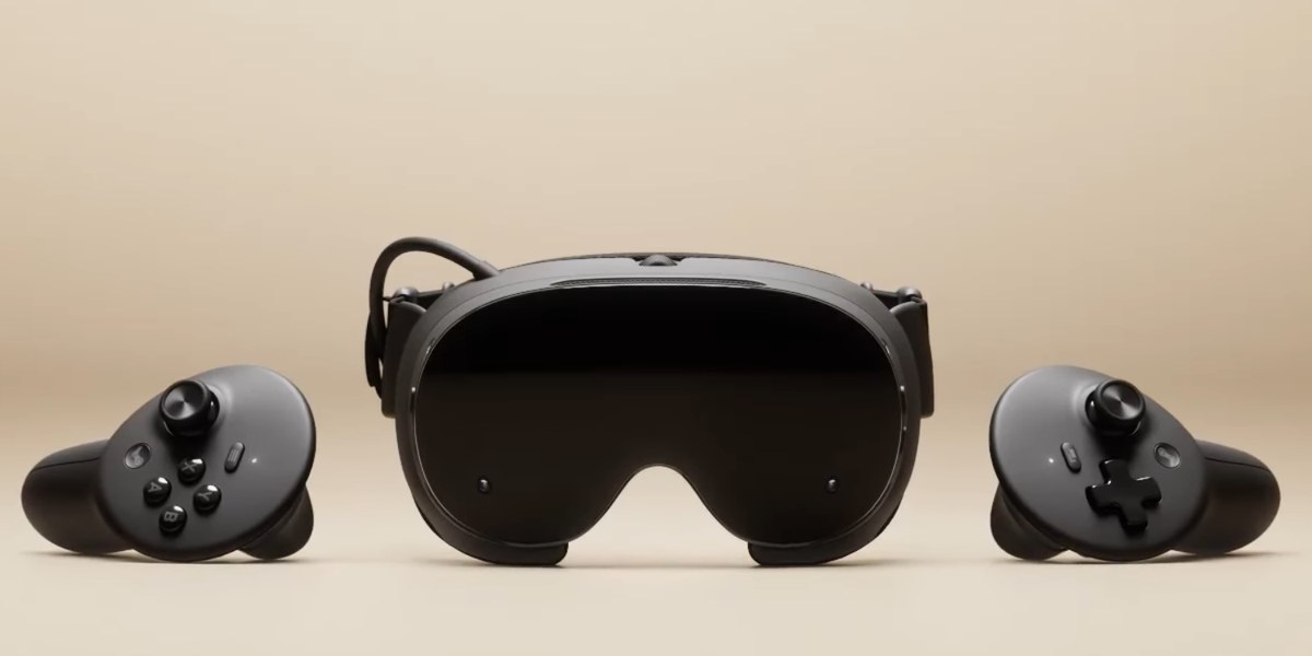 Valve Steam Frame VR headset with its motion controllers — its UHS-I microSD slot takes the cards in this guide