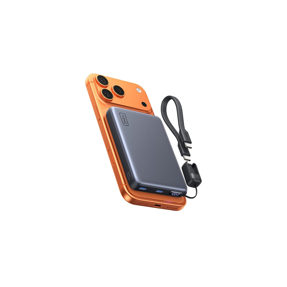 INIU SnapGo Air slim magnetic power bank with side charge display