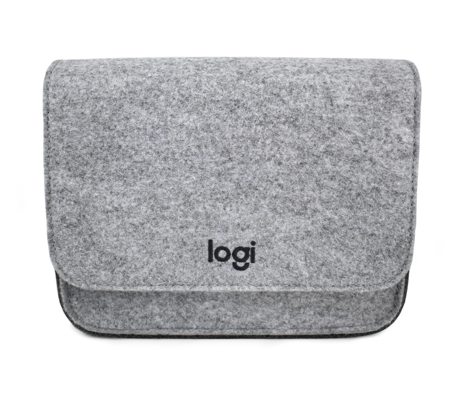 Logitech MX Travel Case felt mouse case in grey black with rounded flap design for MX travel carry