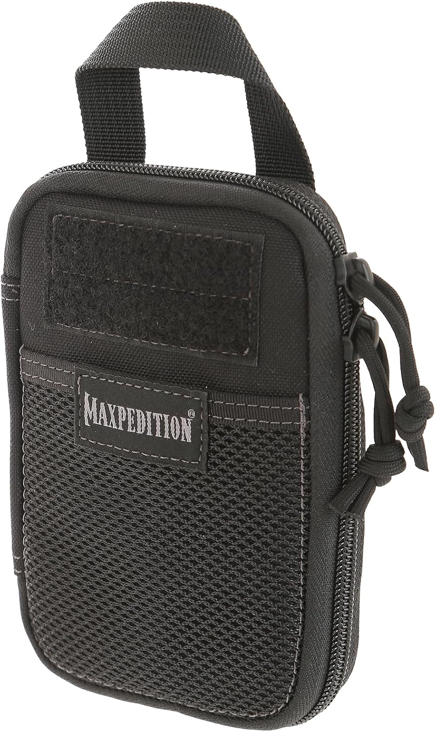 Maxpedition Mini Pocket Organizer black EDC pouch with mesh front pocket and MOLLE-compatible webbing