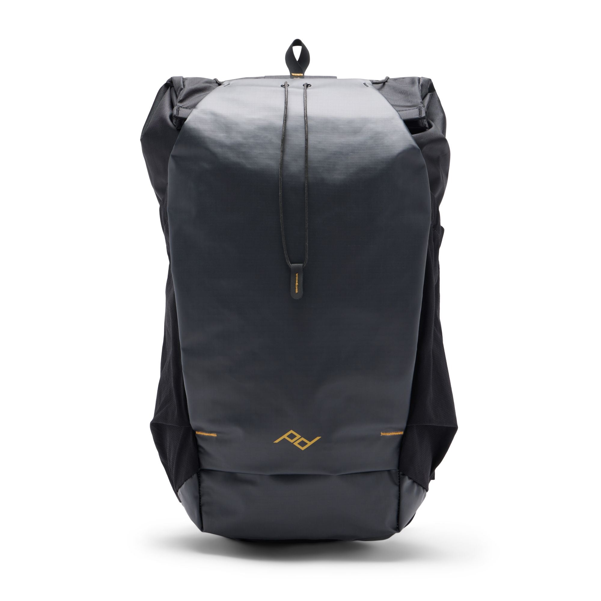 Peak Design Outdoor Backpack 25L black roll-top hiking backpack with vest-style harness on a clean background