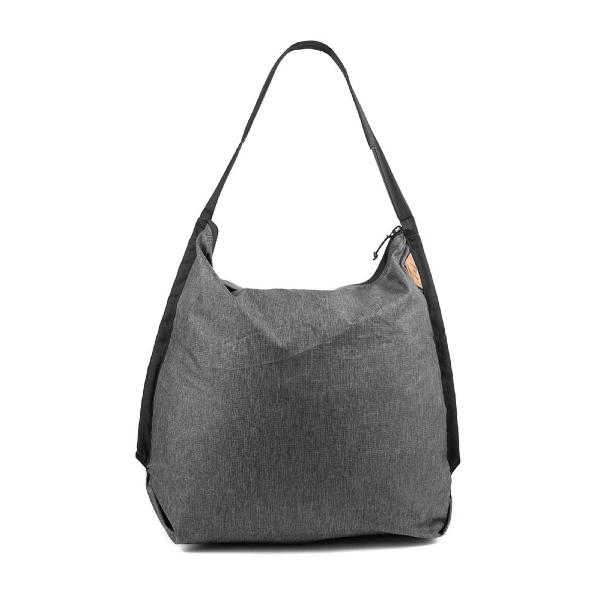Peak Design Packable Tote v2 ultralight zip tote in charcoal with single shoulder strap