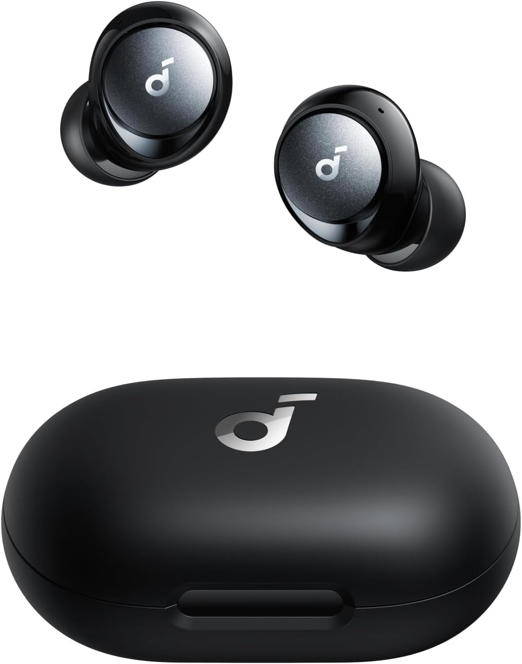 Soundcore by Anker Space A40 wireless earbuds in black with compact charging case