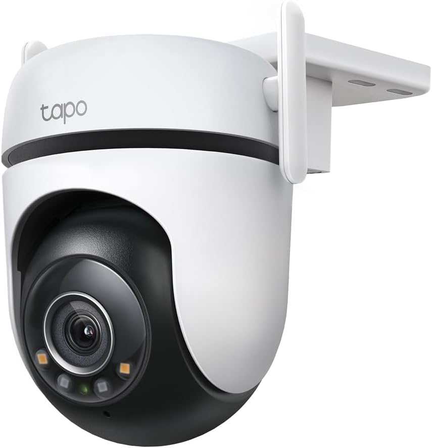 TP-Link Tapo C520WS 2K QHD outdoor pan tilt security camera with white weatherproof housing and dual antennas