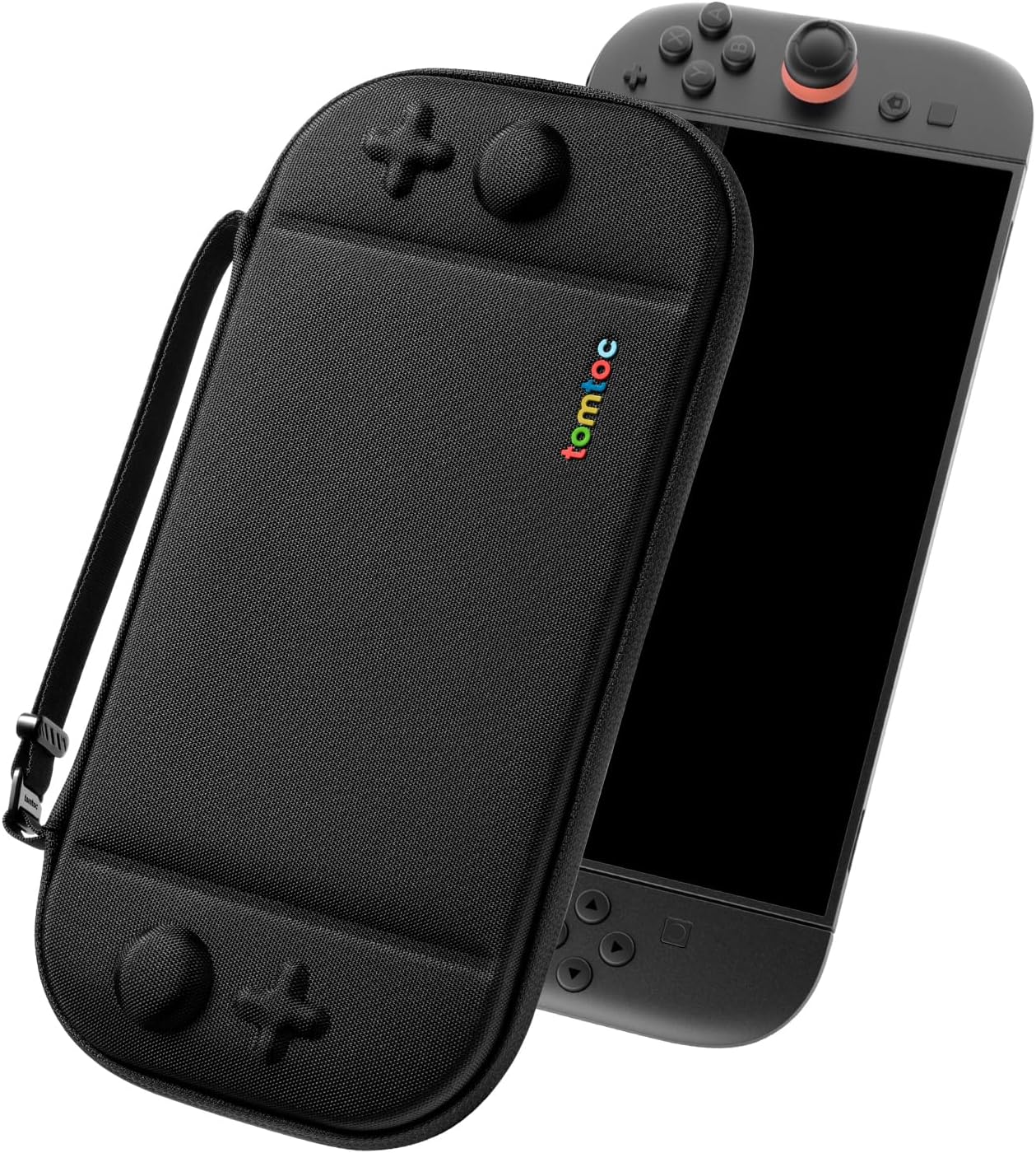 tomtoc Slim Carrying Case for Nintendo Switch 2 in black with hard shell exterior